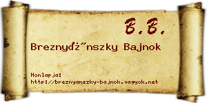 Breznyánszky Bajnok névjegykártya